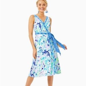 NWOT Lilly Pulitzer Shaylee Stretch Midi Dress Resort White Shell Beach size 12